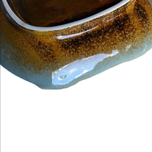 Owl Glazed Ceramic Muti Use Dish Tray Whimsical Blue Decorative Functional Art - Picture 4 of 6